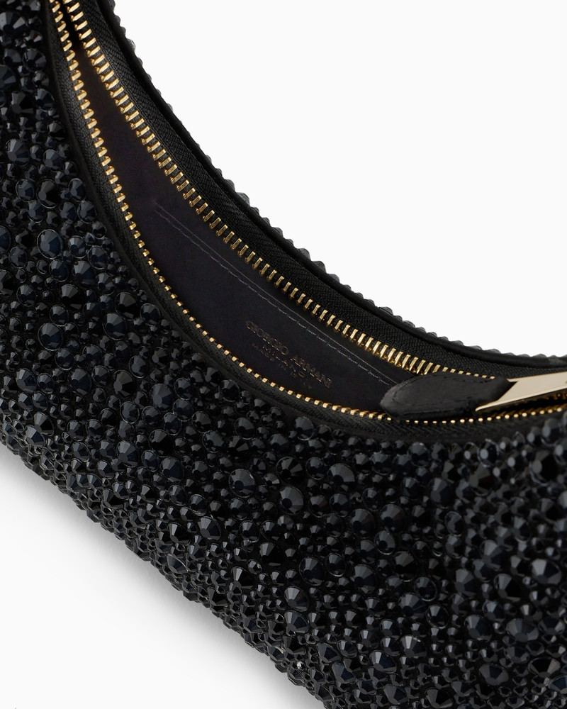 La Prima satin and rhinestone mini hobo bag 4