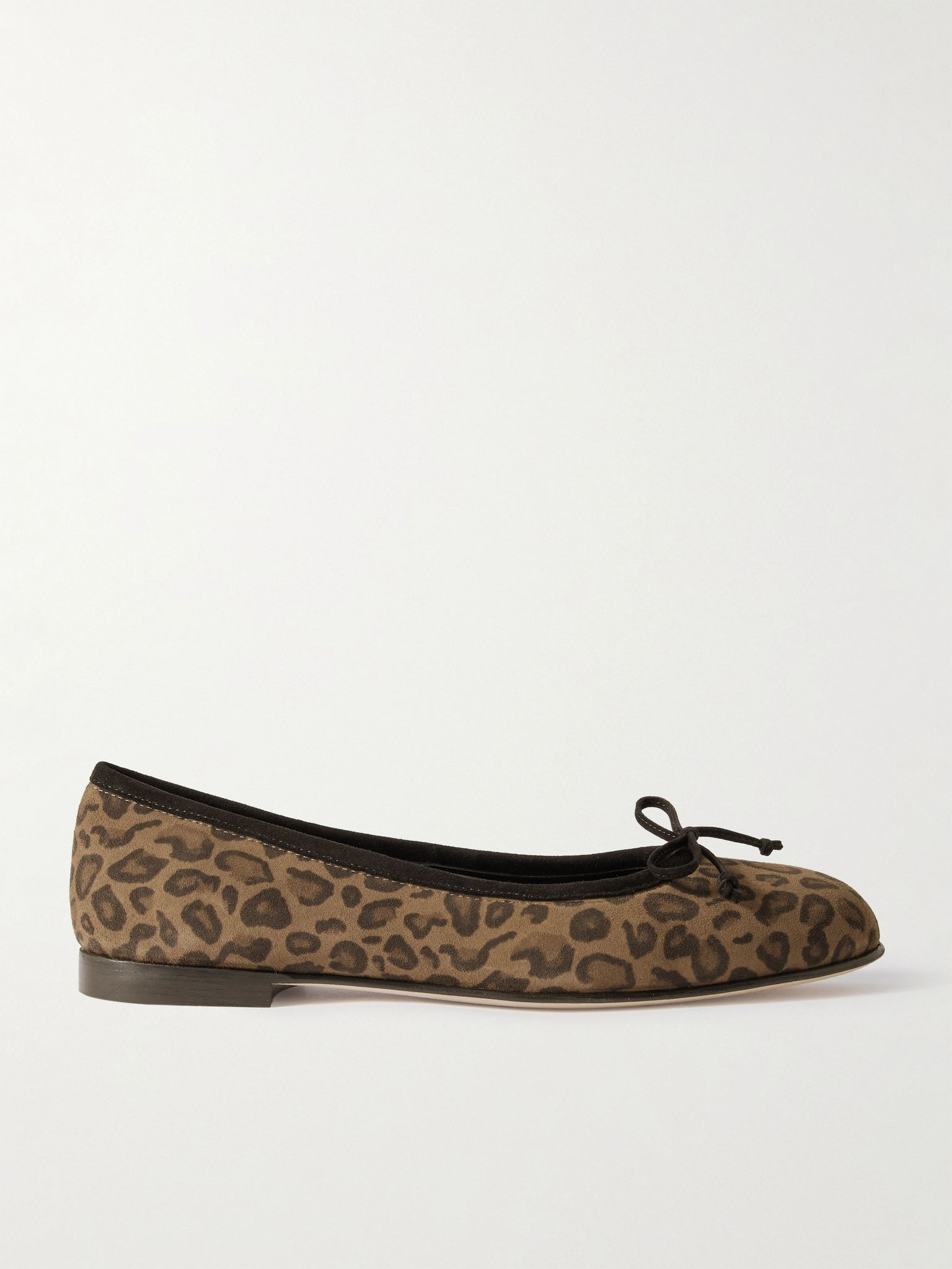 Veralli bow-detailed leopard-print suede ballet flats Leopard print - 1