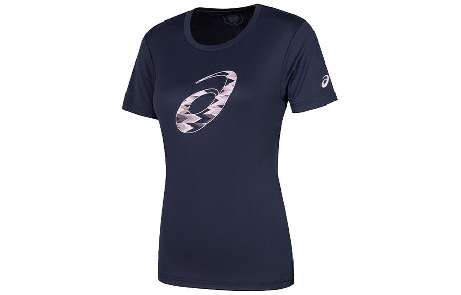 (WMNS) ASICS Spiral Graphic Short Sleeve T-Shirt Asia Sizing 'Midnight' 2032D020-402 - 2