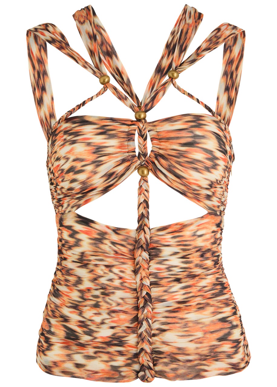 Isabel Marant Revon Cut-out Silk-georgette top - 1
