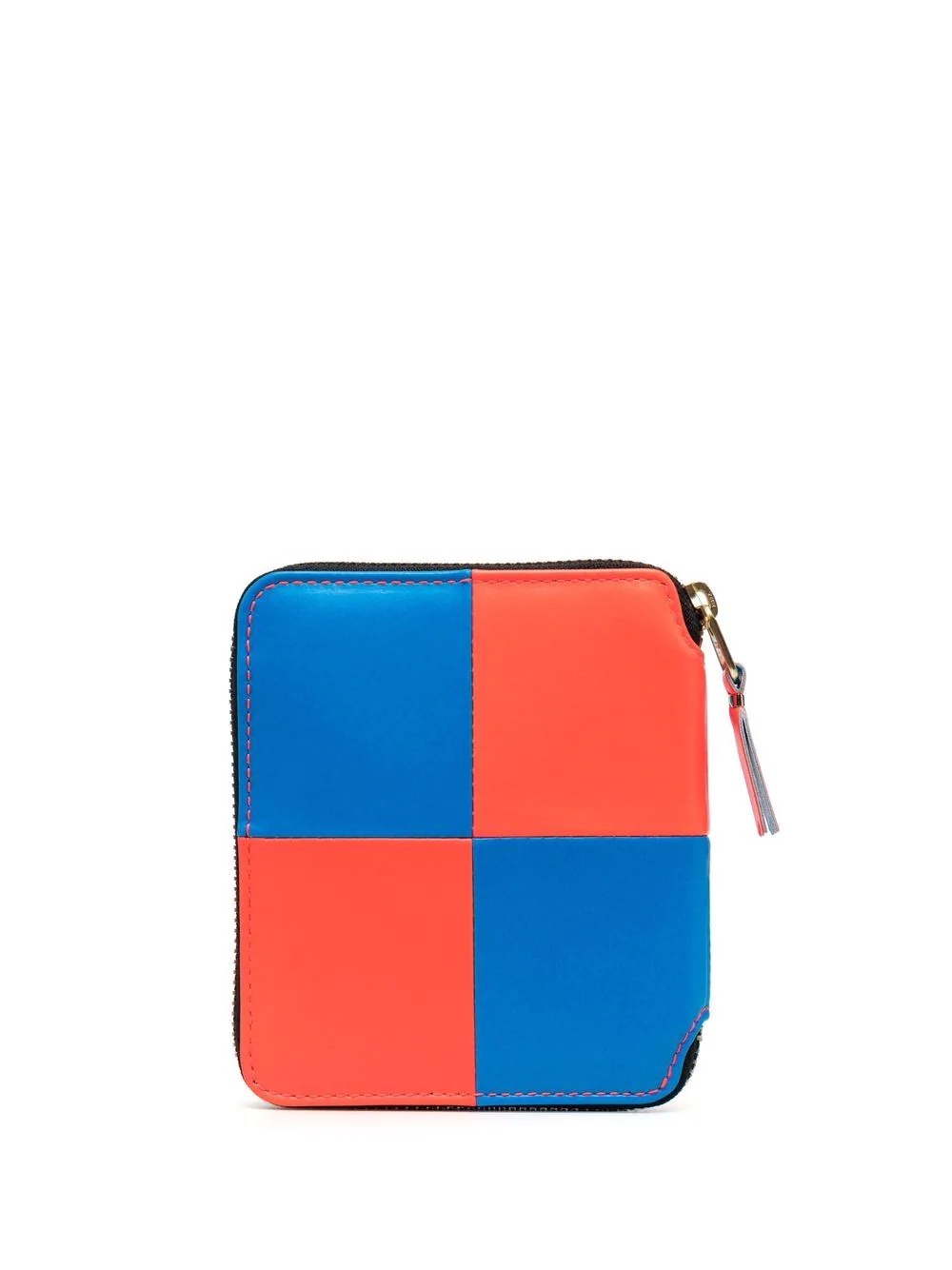 checked colourblock leather wallet - 2