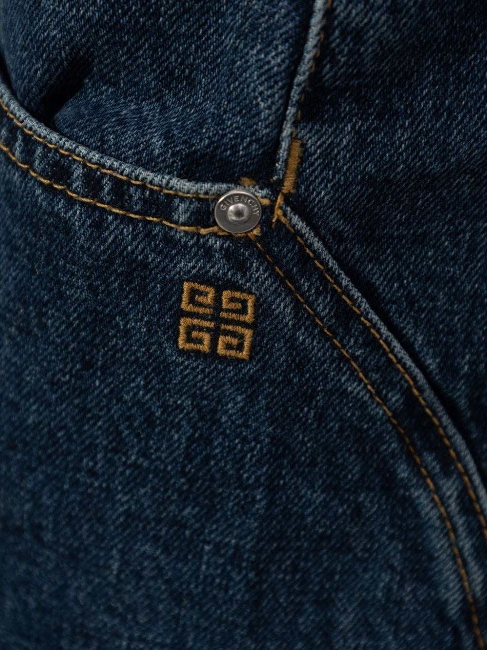 `Curved Side` Denim Shorts - 4