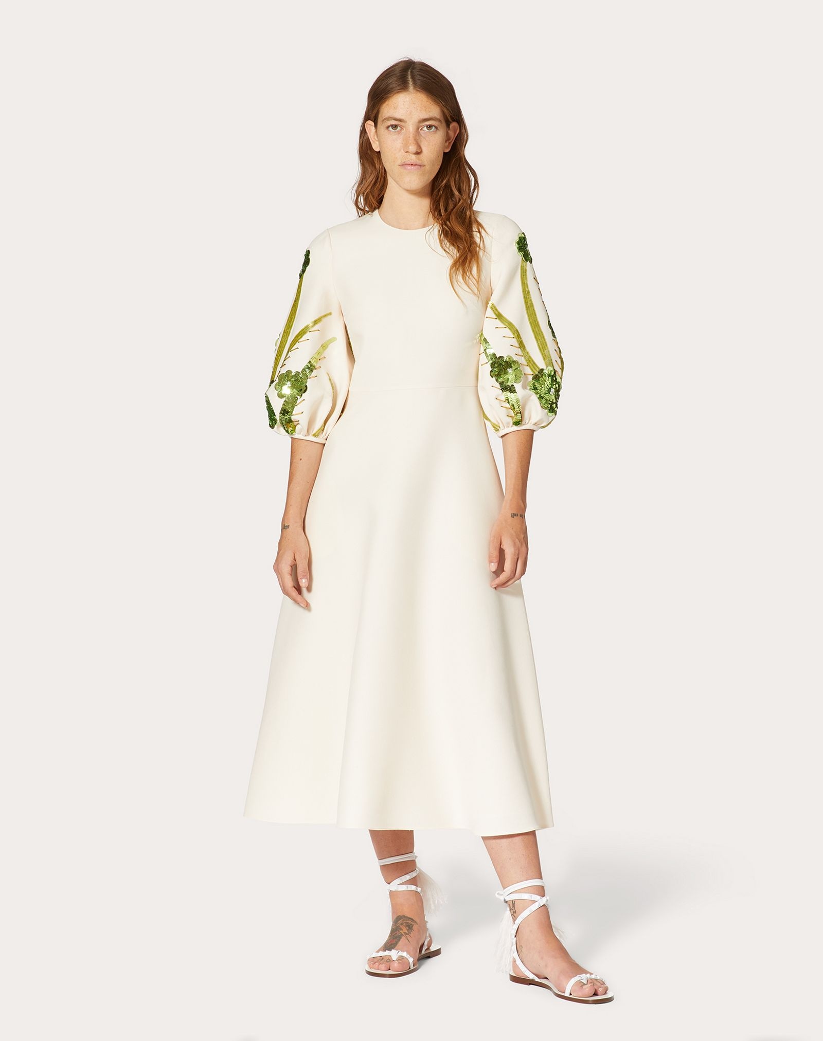 Embroidered Crepe Couture Dress - 3