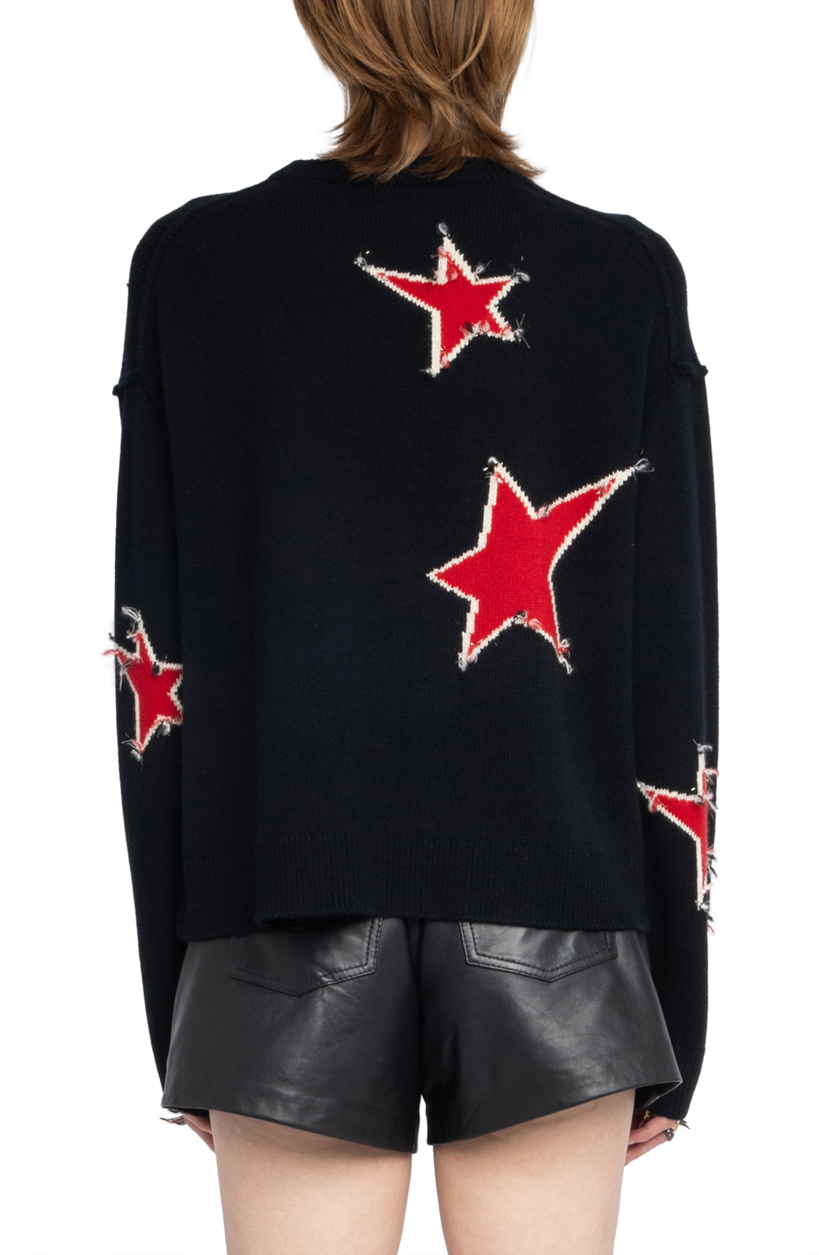 Zadig & Voltaire Markus Stars Cashmere Sweater in Black at Nordstrom - 2