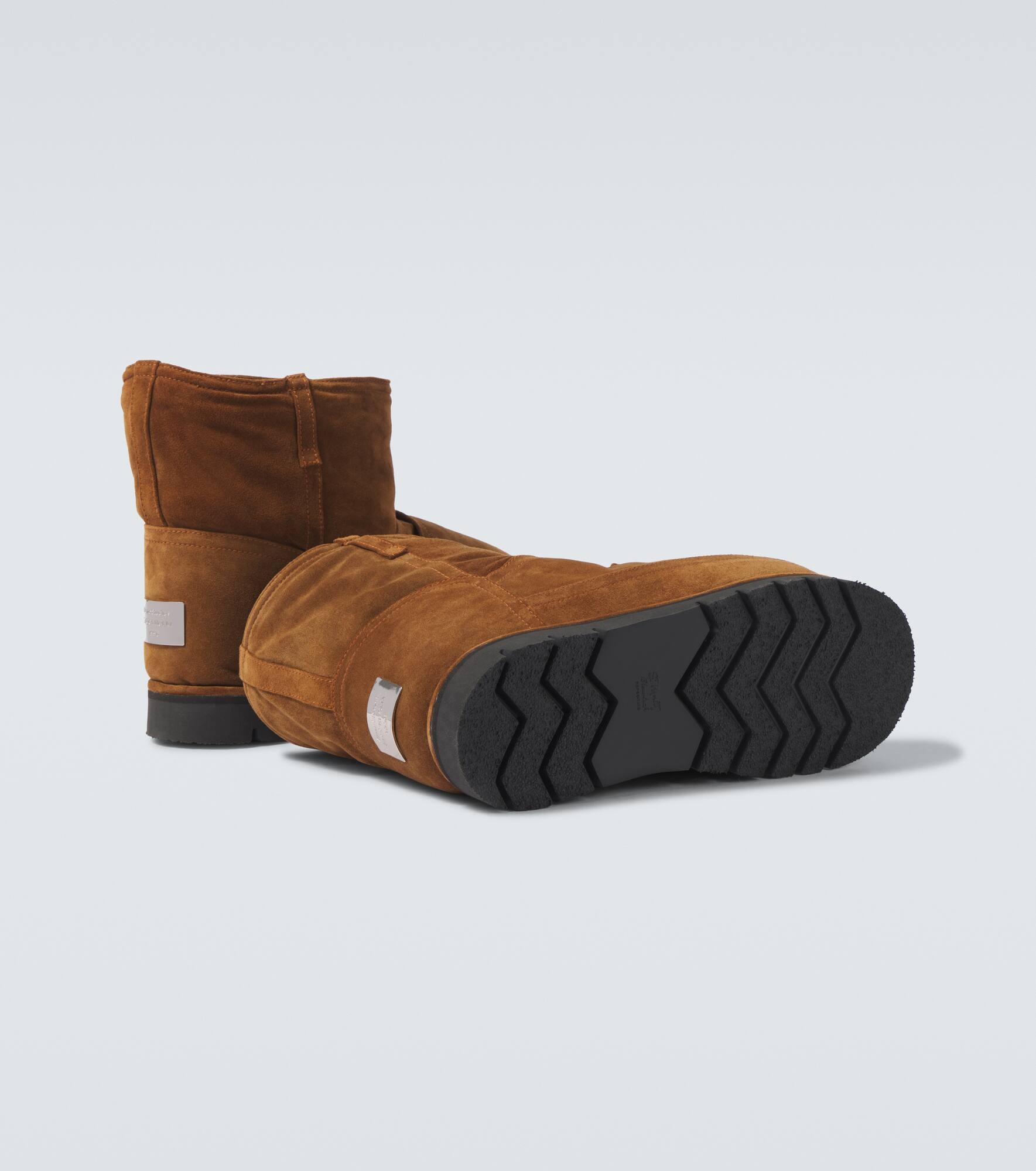 Shearling-lined suede ankle boots - 7