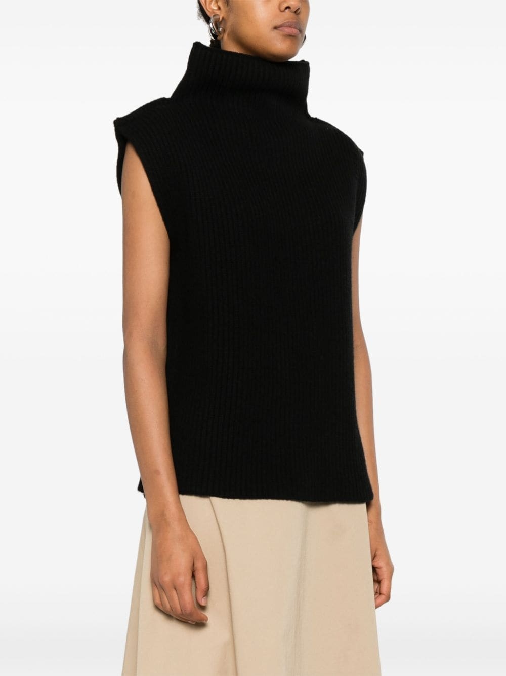 ribbed wool vest - 3