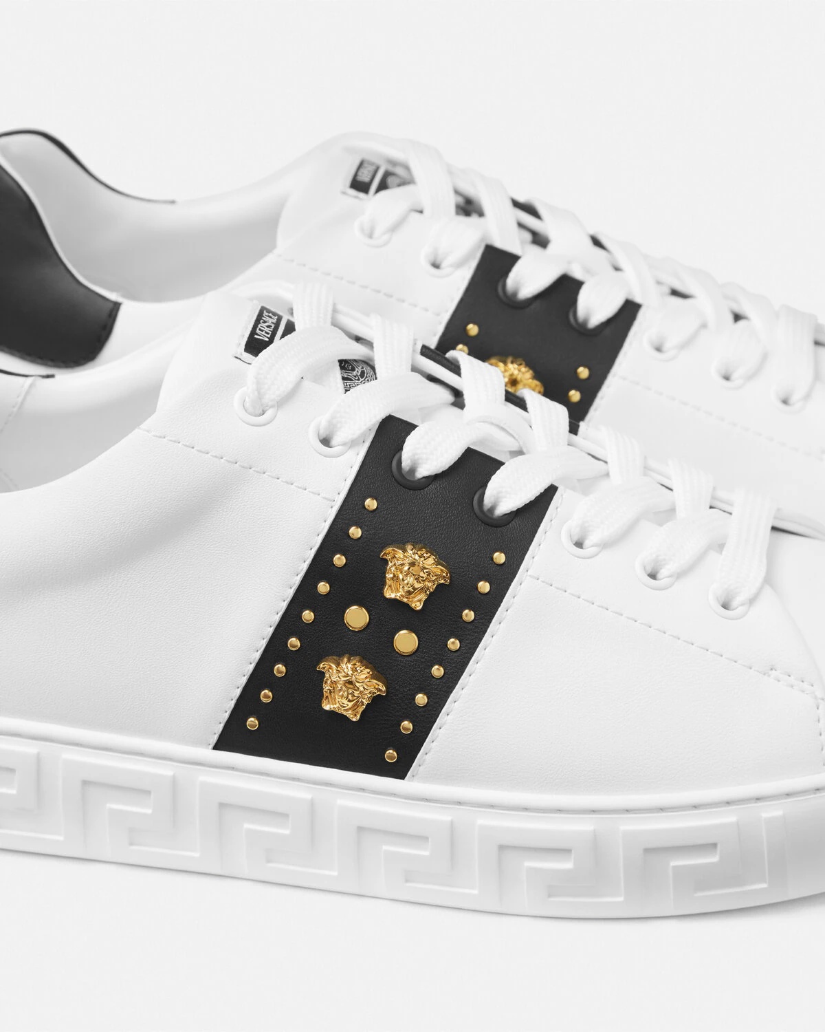 Studded Greca Sneakers - 5