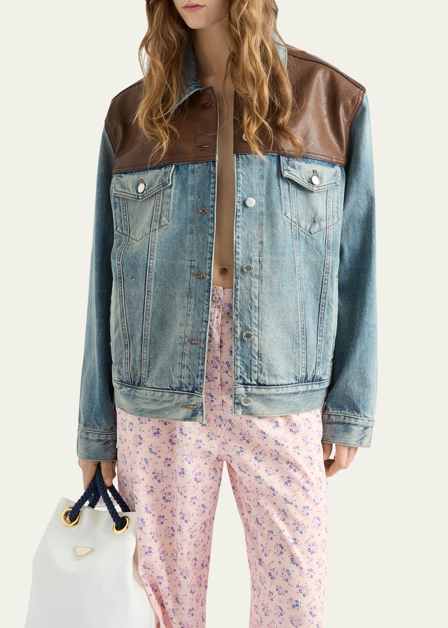 Denim and Leather Jacket - 4