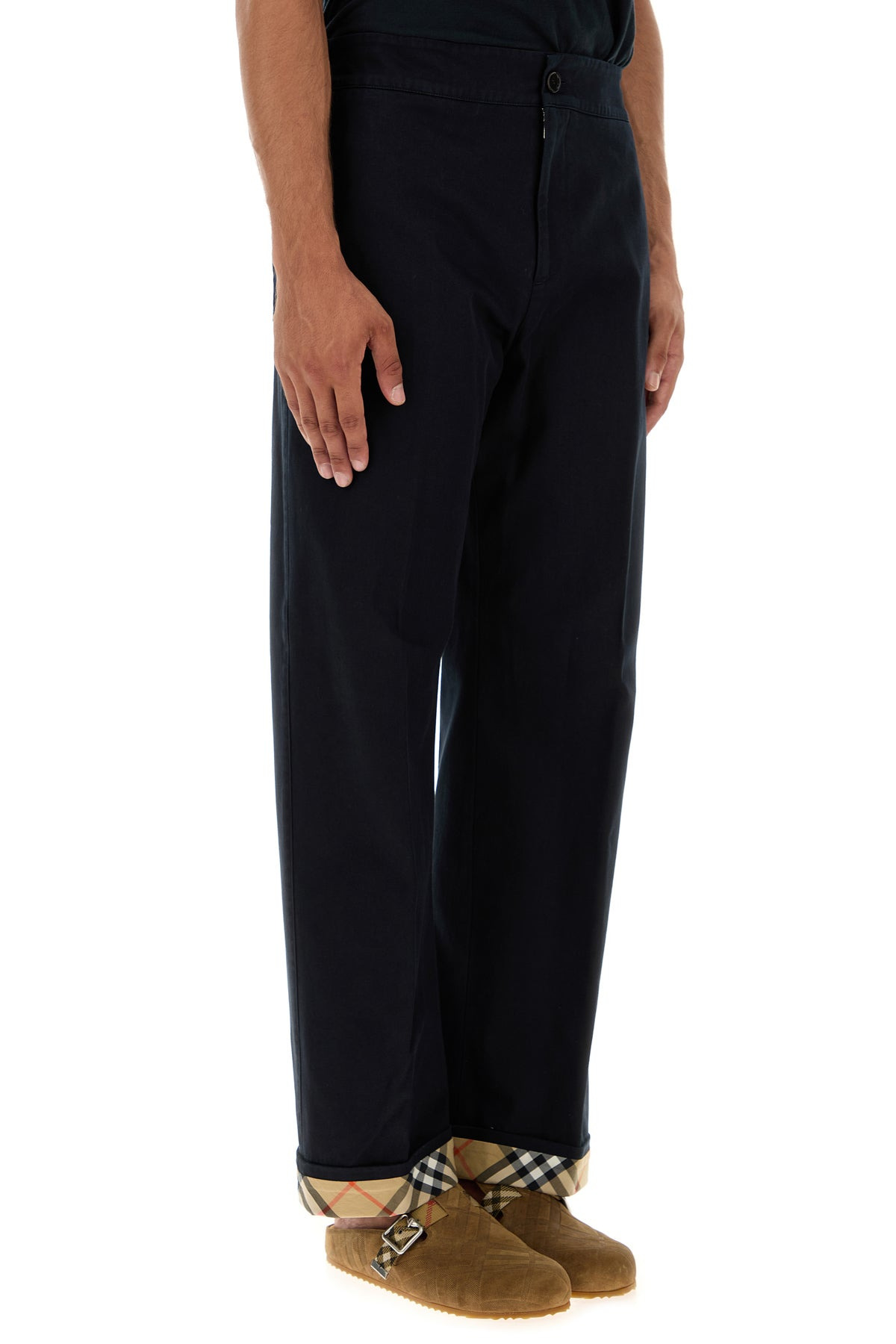 Navy blue gabardine pant - 3