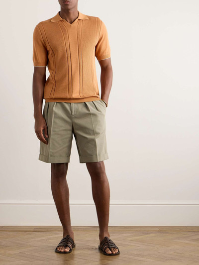 Brunello Cucinelli Straight-Leg Pleated Garment-Dyed Cotton-Twill Shorts outlook
