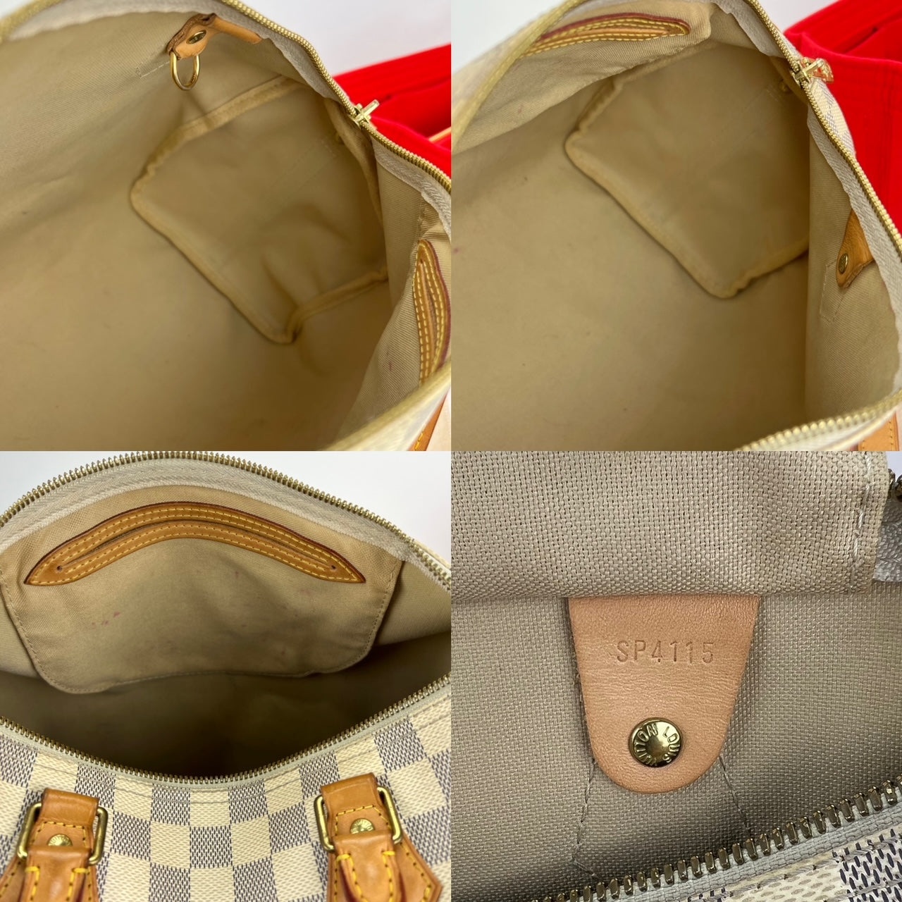 LOUIS VUITTON Speedy Bandouliere 30 Damier Azur Shoulder Hand Bag Added Insert Preowned - 12