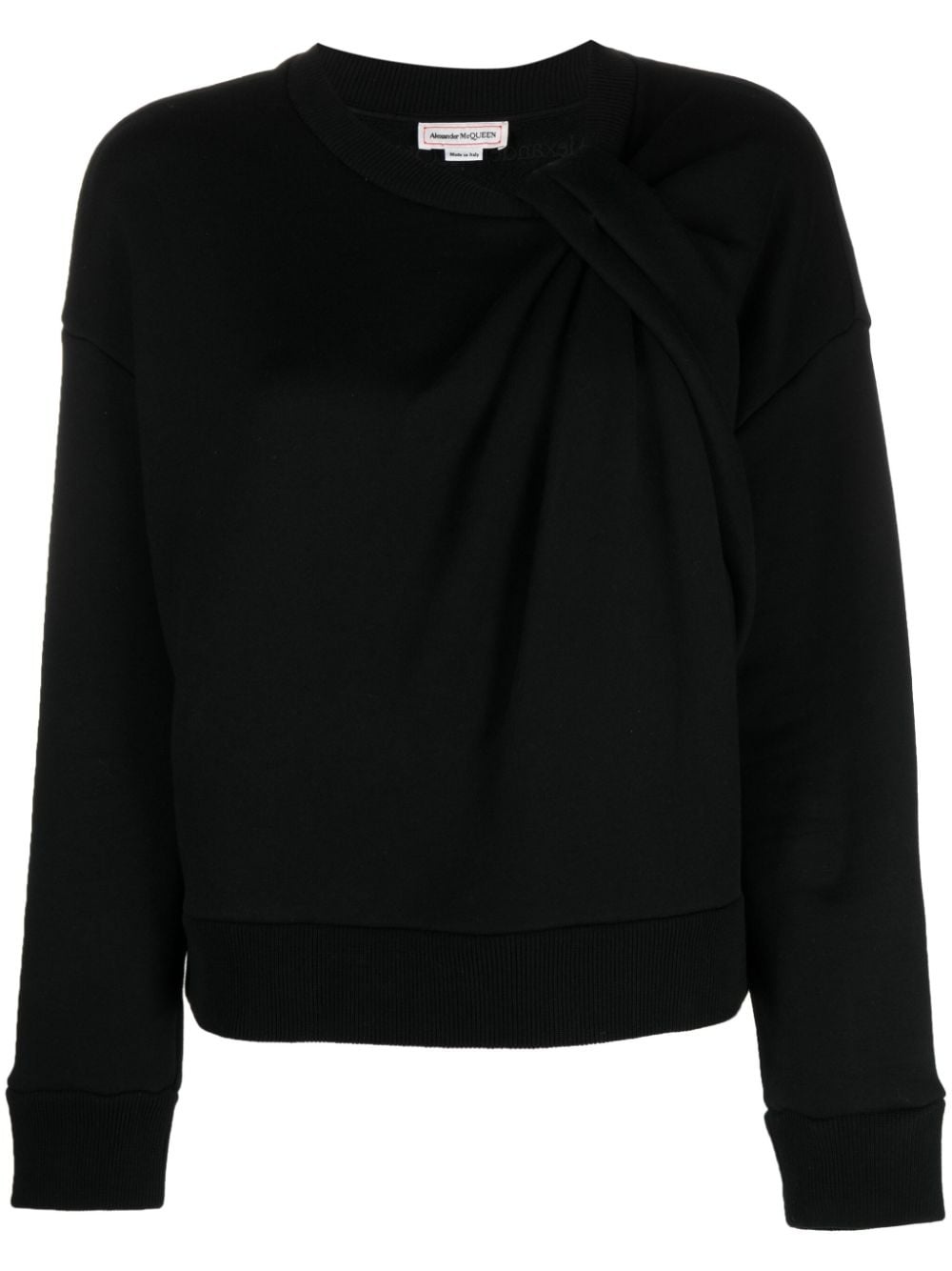 knot-embellished cotton sweatshirt - 1