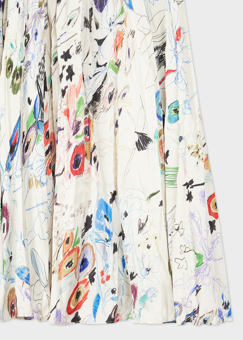 Paul Smith Women's 'Sketchbook Botanical' Crinkle Skirt outlook