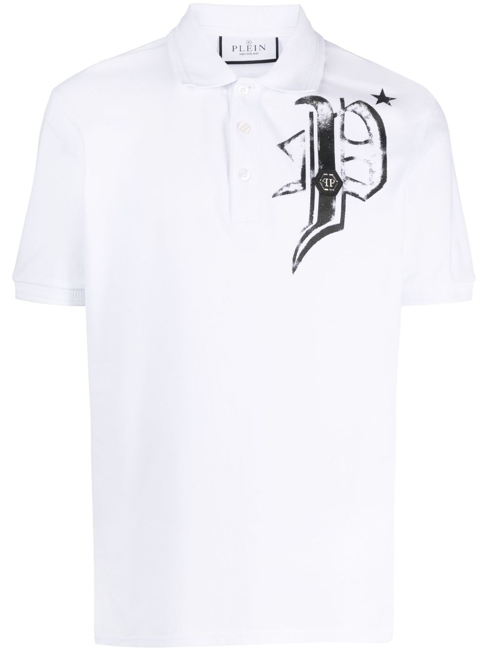 logo-print cotton polo shirt - 1