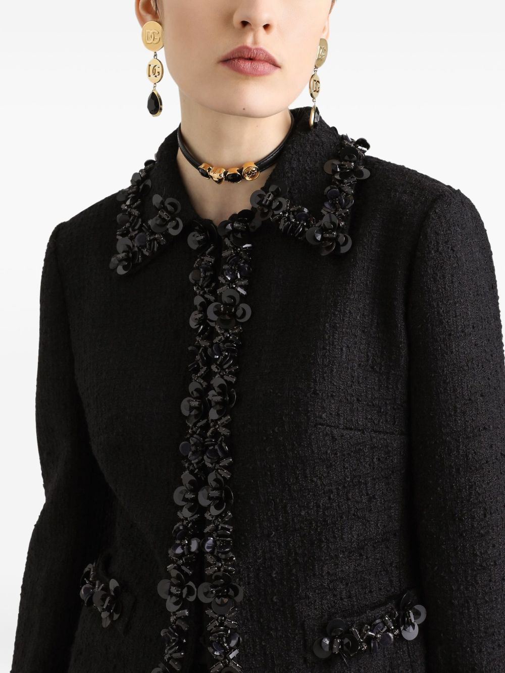sequin-embellished jacket - 4