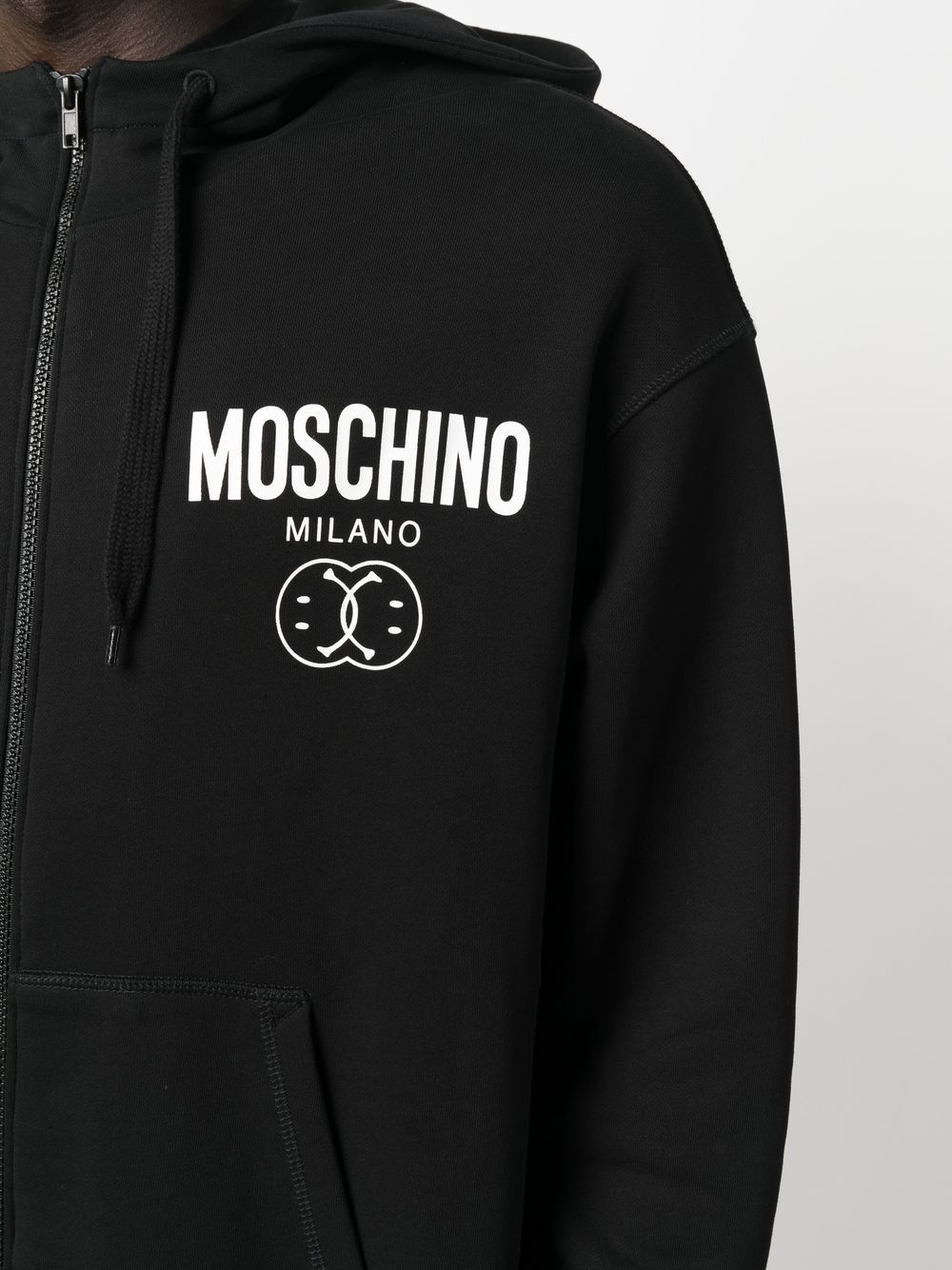 logo-print cotton hoodie - 5