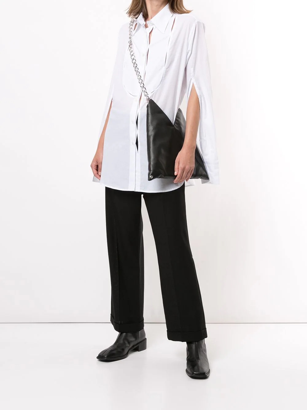 longline tuxedo shirt - 2