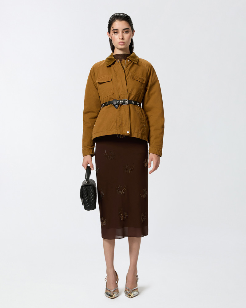 PINKO GEORGETTE SKIRT WITH RHINESTONE SWIRLS outlook