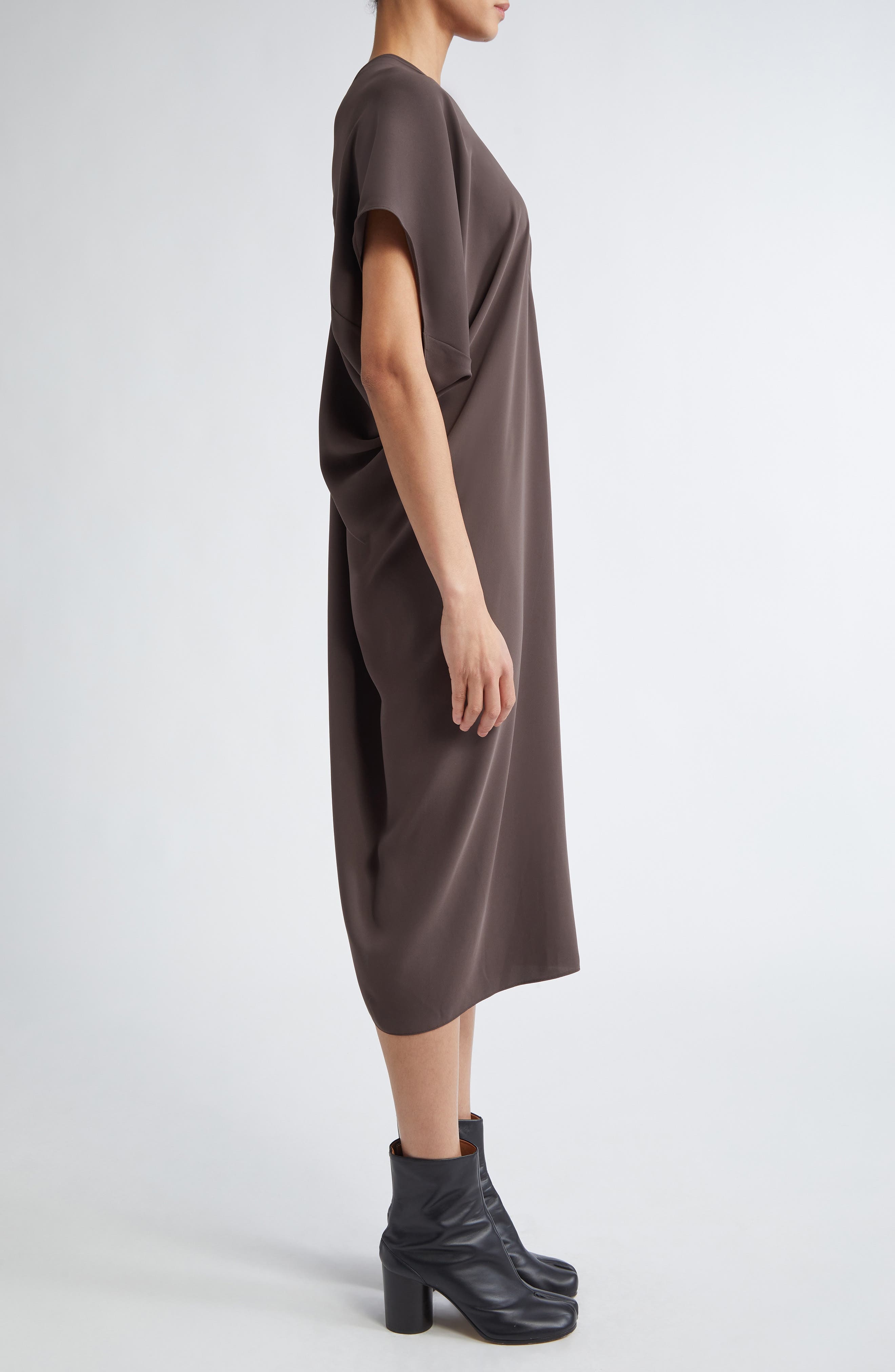MM6 Maison Margiela Draped Midi Dress in Brown at Nordstrom - 3