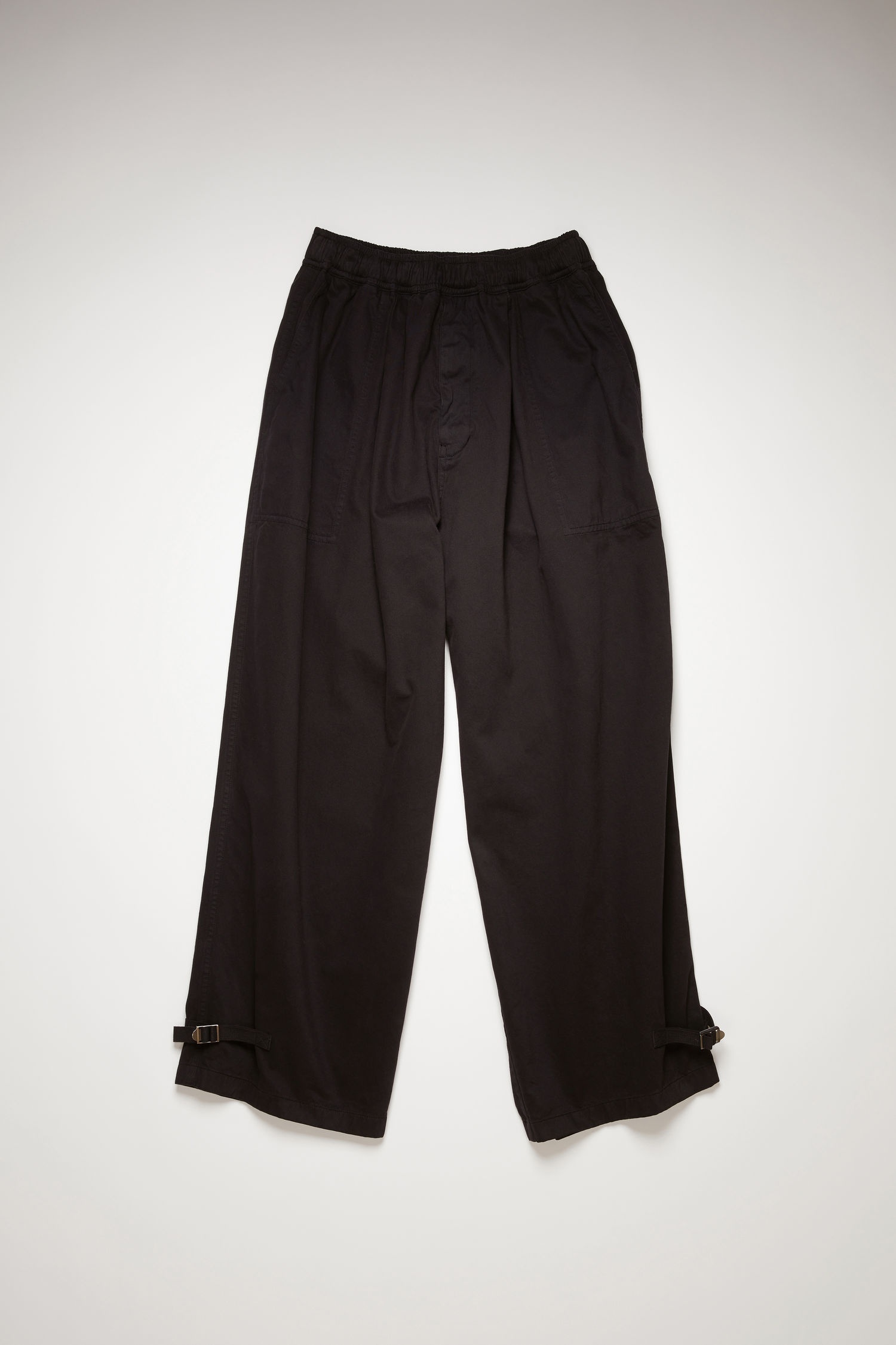 Wide-leg cotton trousers black - 1