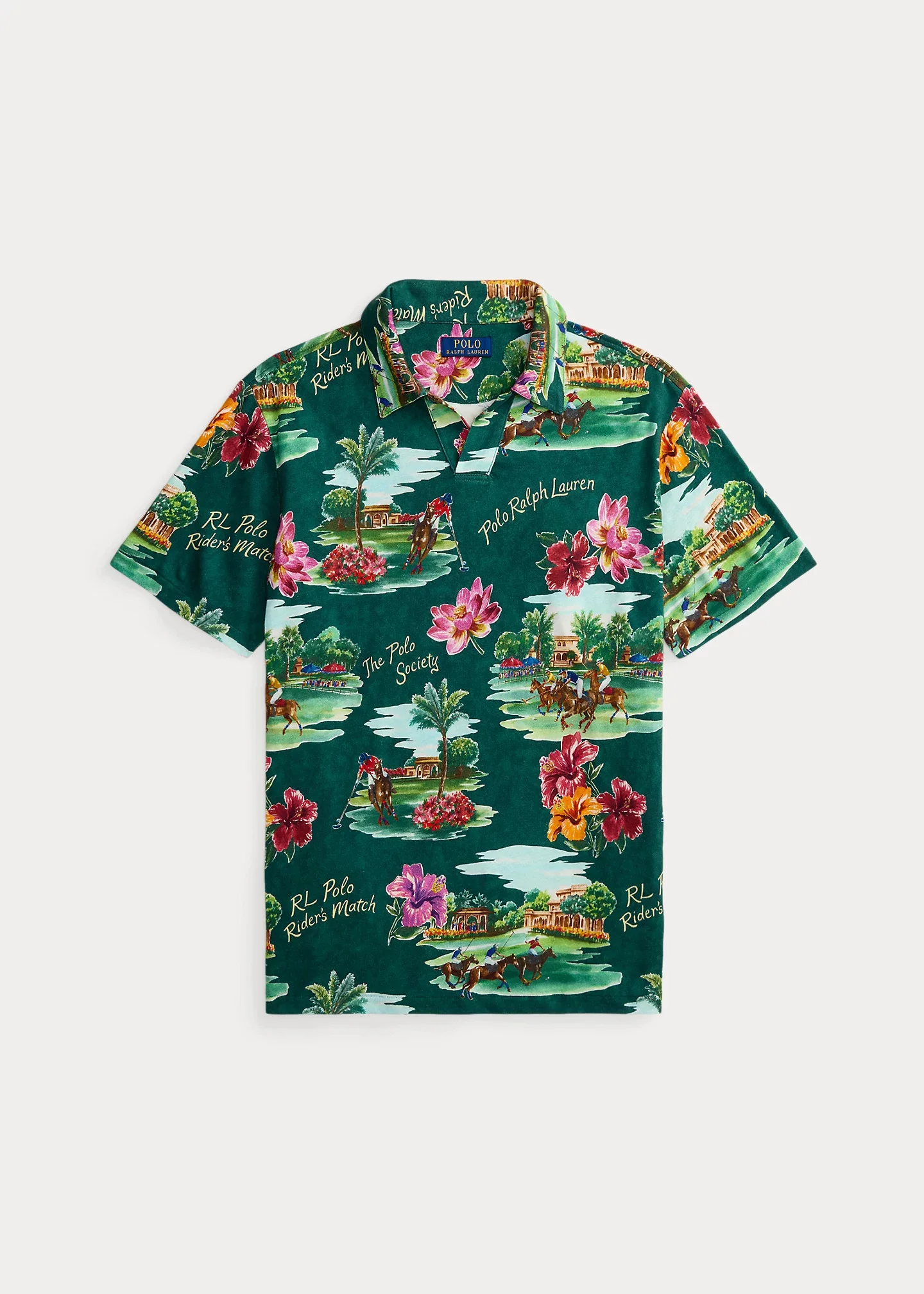 Standard Fit Tropical Jersey Polo Shirt - 1