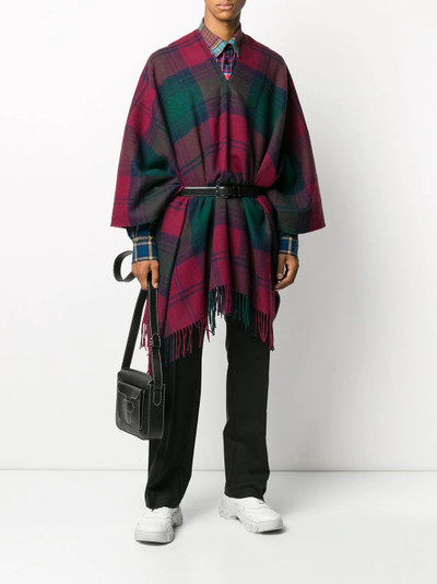 Comme des Garçons SHIRT oversized plaid print poncho outlook