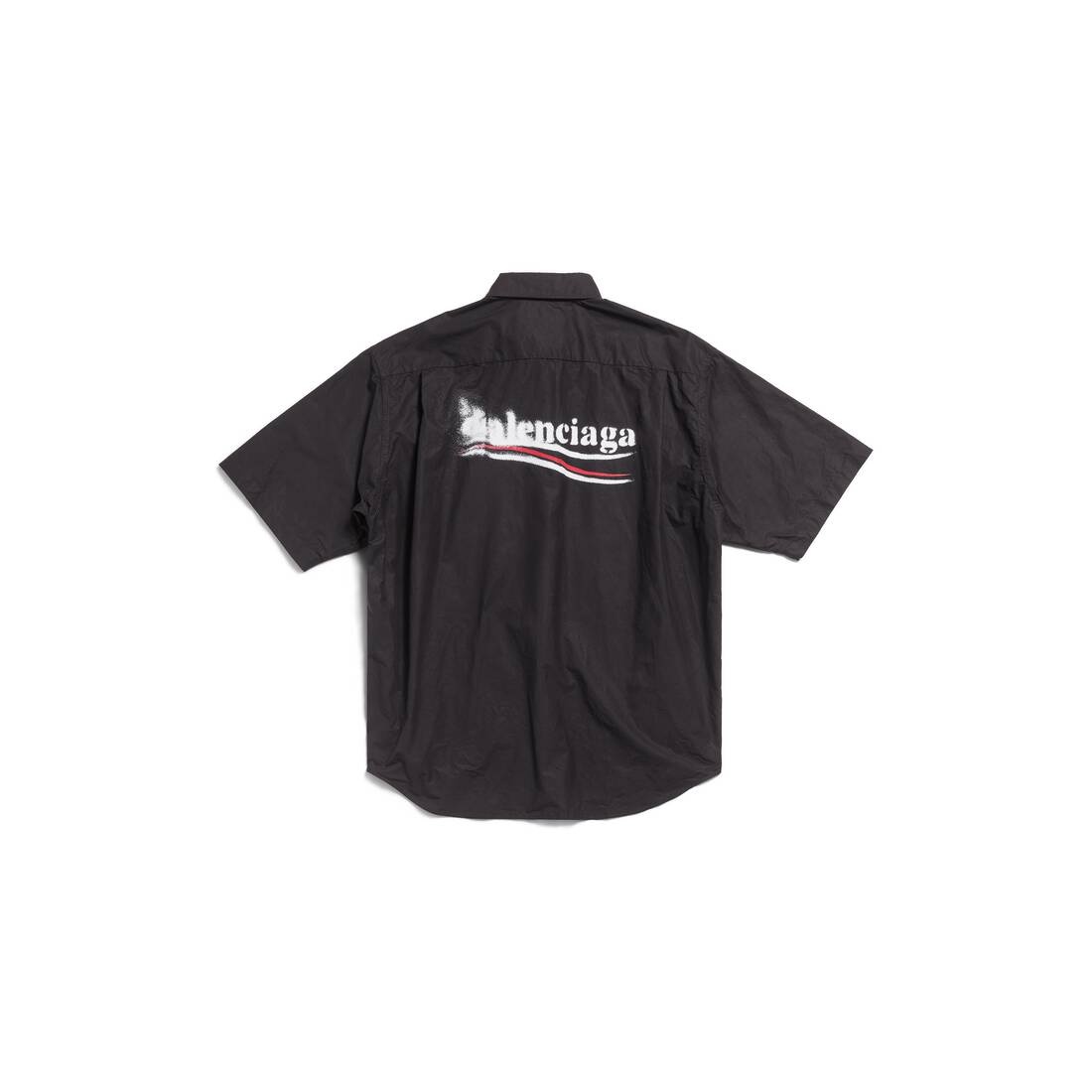 Men's Political Stencil Short Sleeve Shirt Large Fit in Black - 6