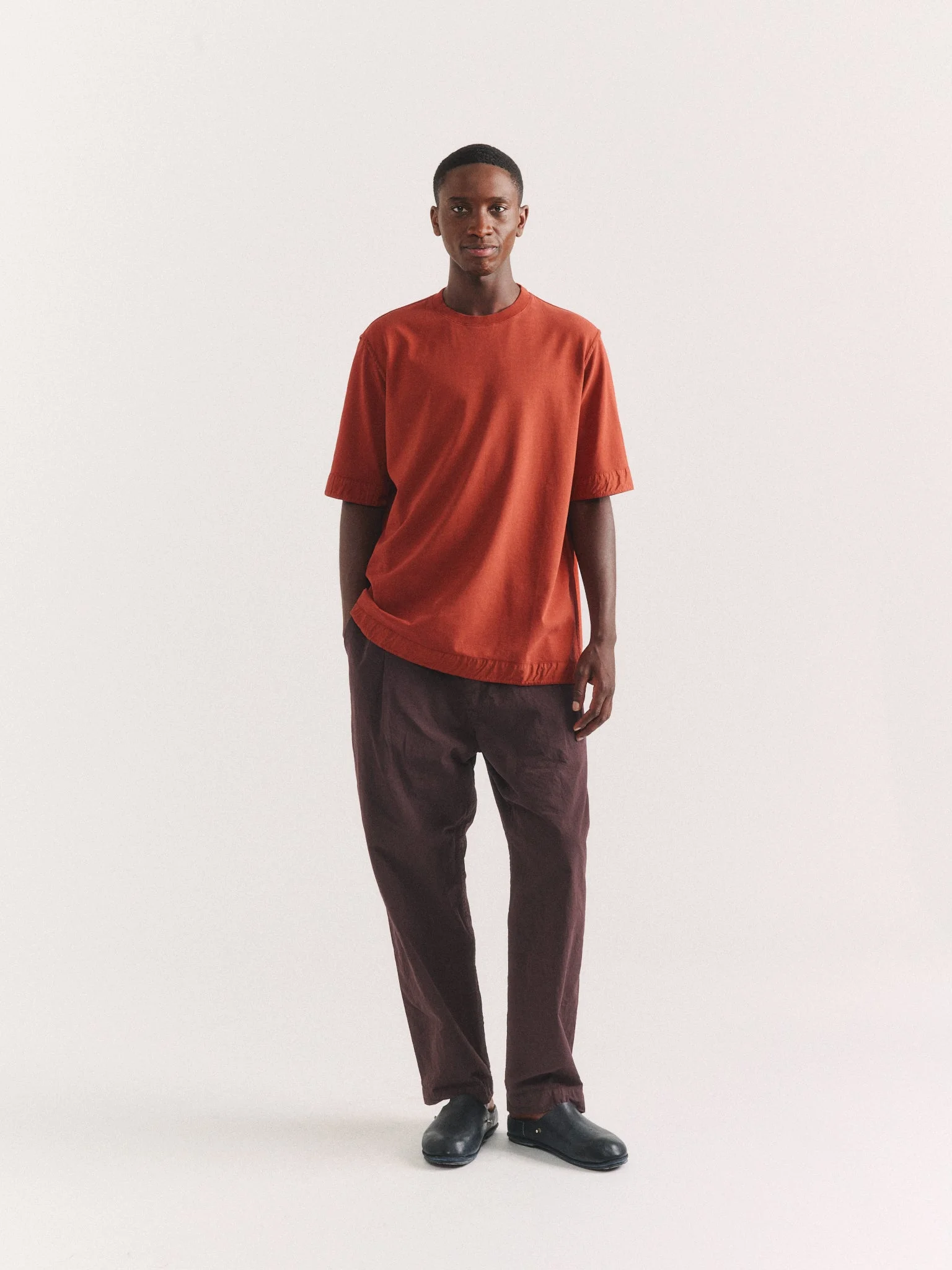 FELIX SHORT SLEEVES T-SHIRT - HEAVY JERSEY - TERRACOTTA - 1