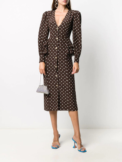 Alessandra Rich polka dot button-through midi dress outlook