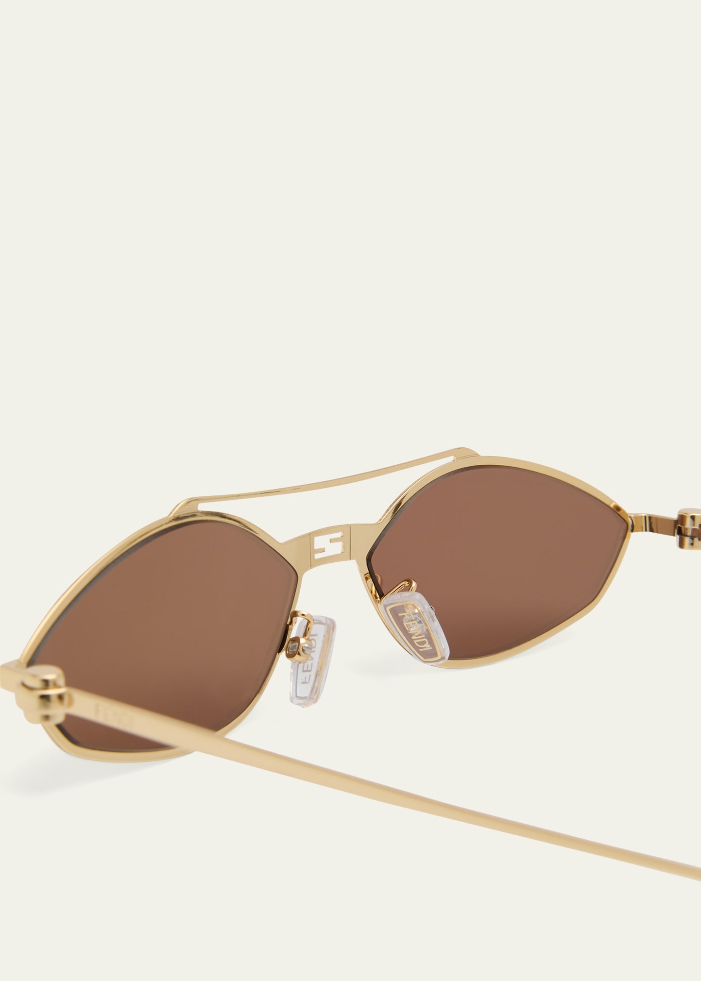 Rimless Geometric Metal Aviator Sunglasses - 4