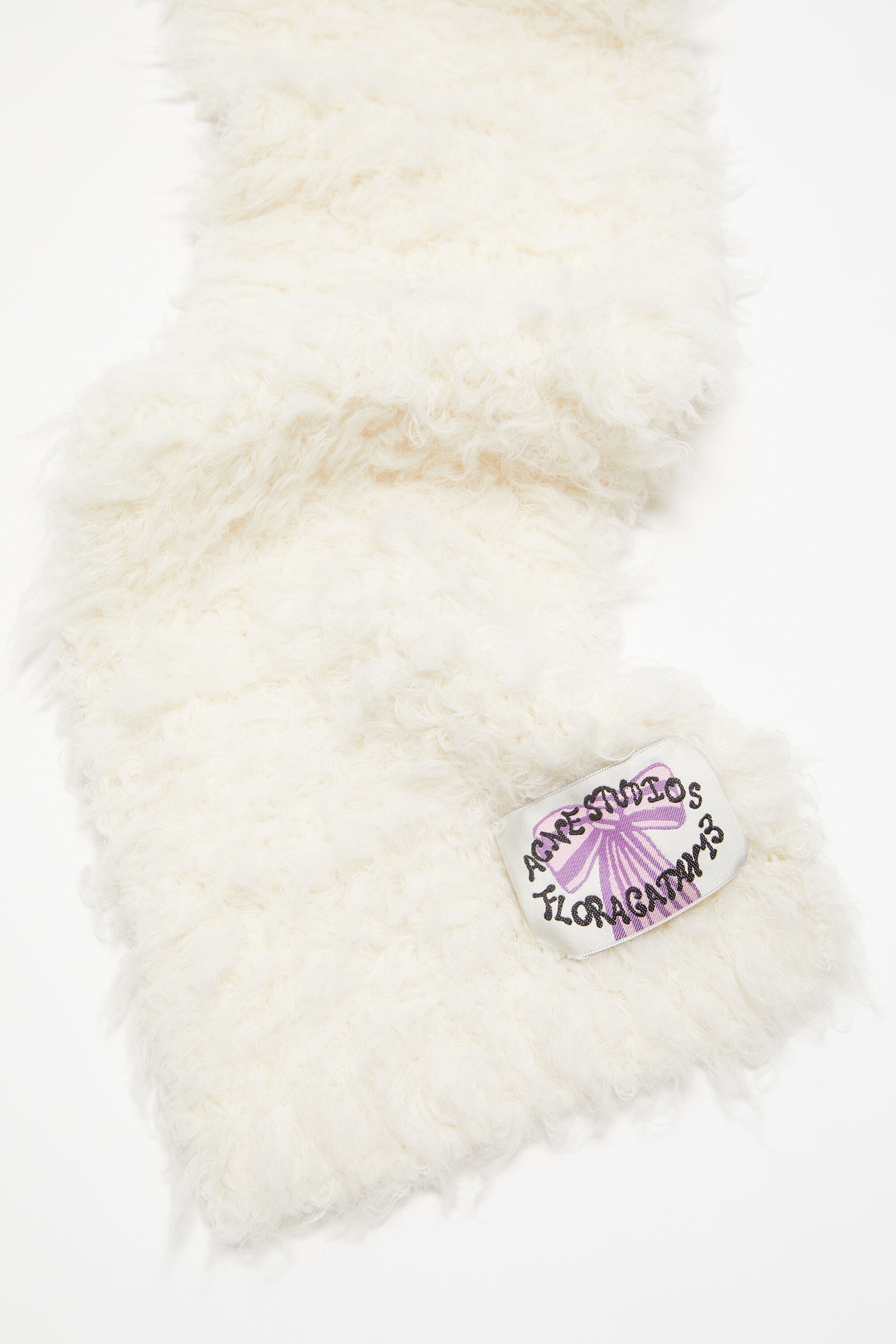 Fluffy scarf - Narrow - White - 4