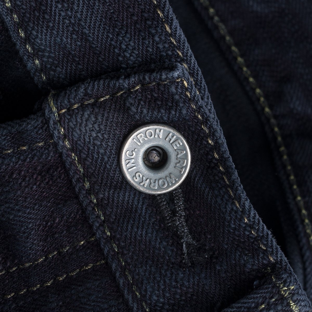 IH-777S-SLBod 16oz Slubby Selvedge Denim Slim Tapered Cut Jeans - Indigo Overdyed Black - 11