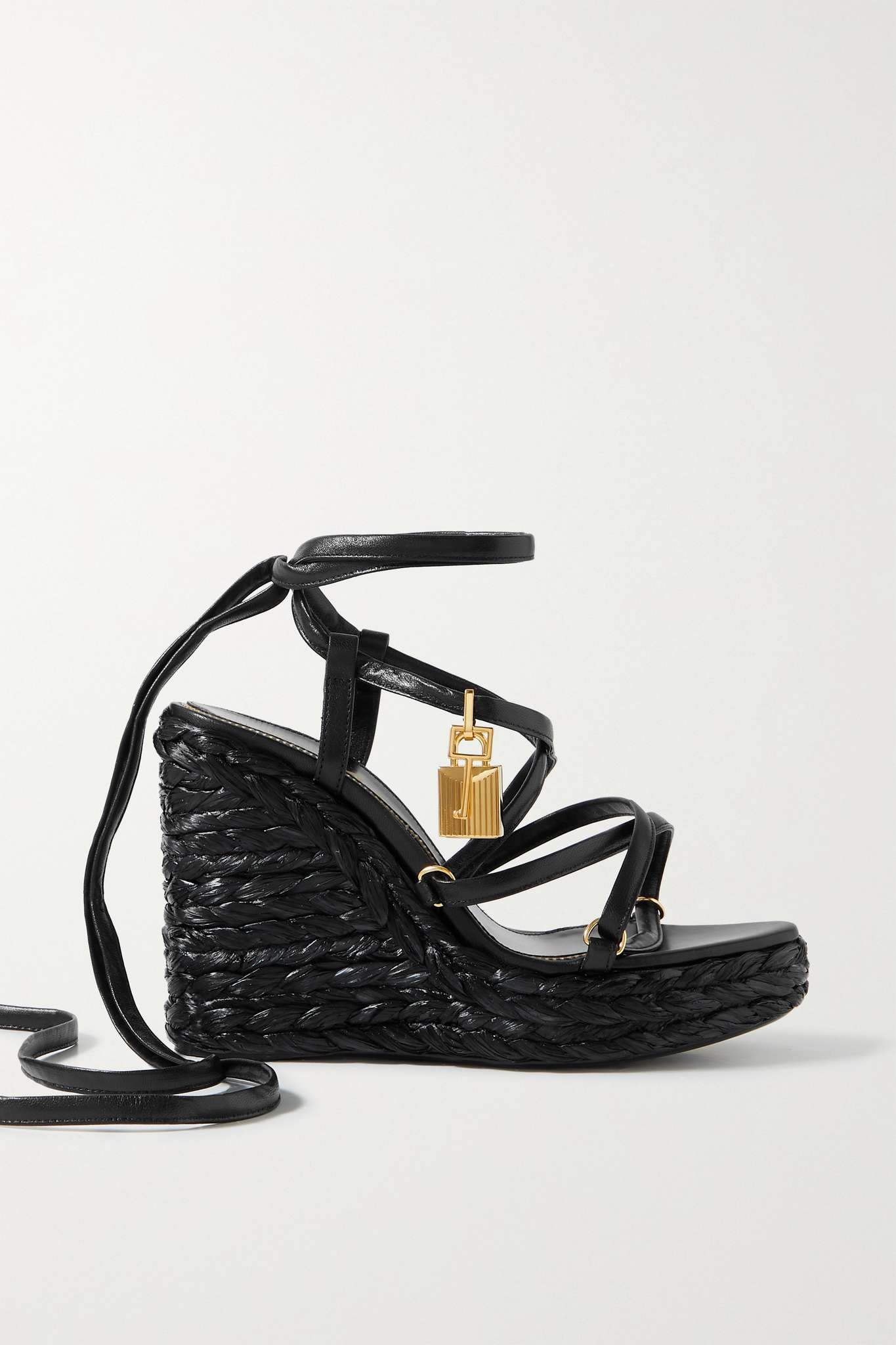 TOM FORD Padlock embellished velvet sandals