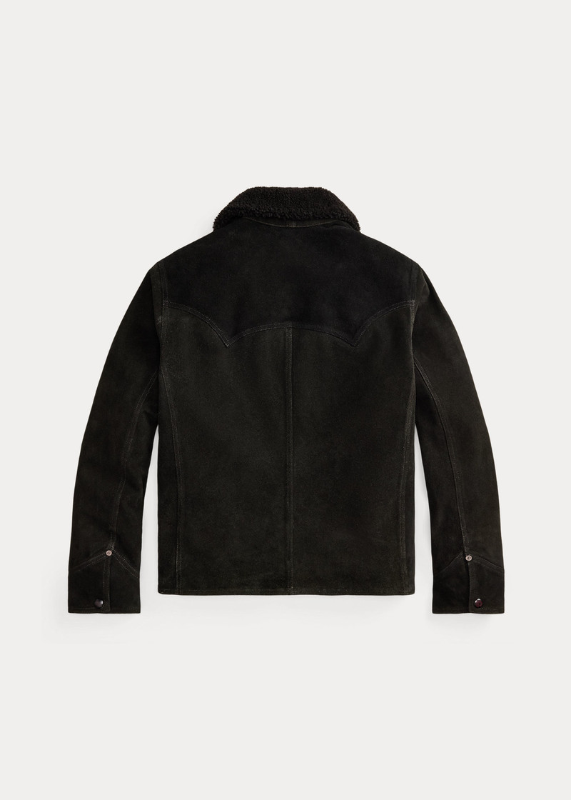 RRL by Ralph Lauren Shearling-Collar Suede Western Jacket outlook