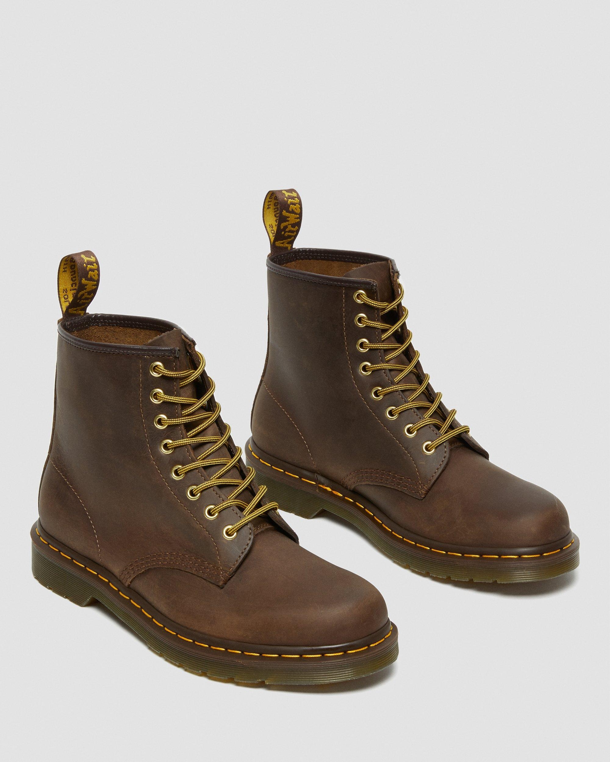 1460 Crazy Horse Leather Lace Up Boots - 9