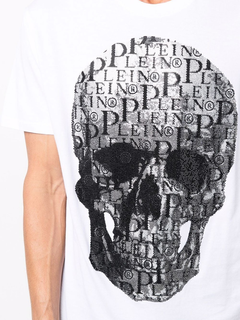 skull-print round neck T-shirt 6