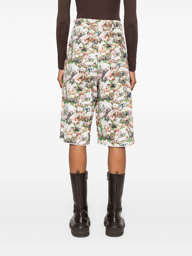 pigs-print pleated shorts 4