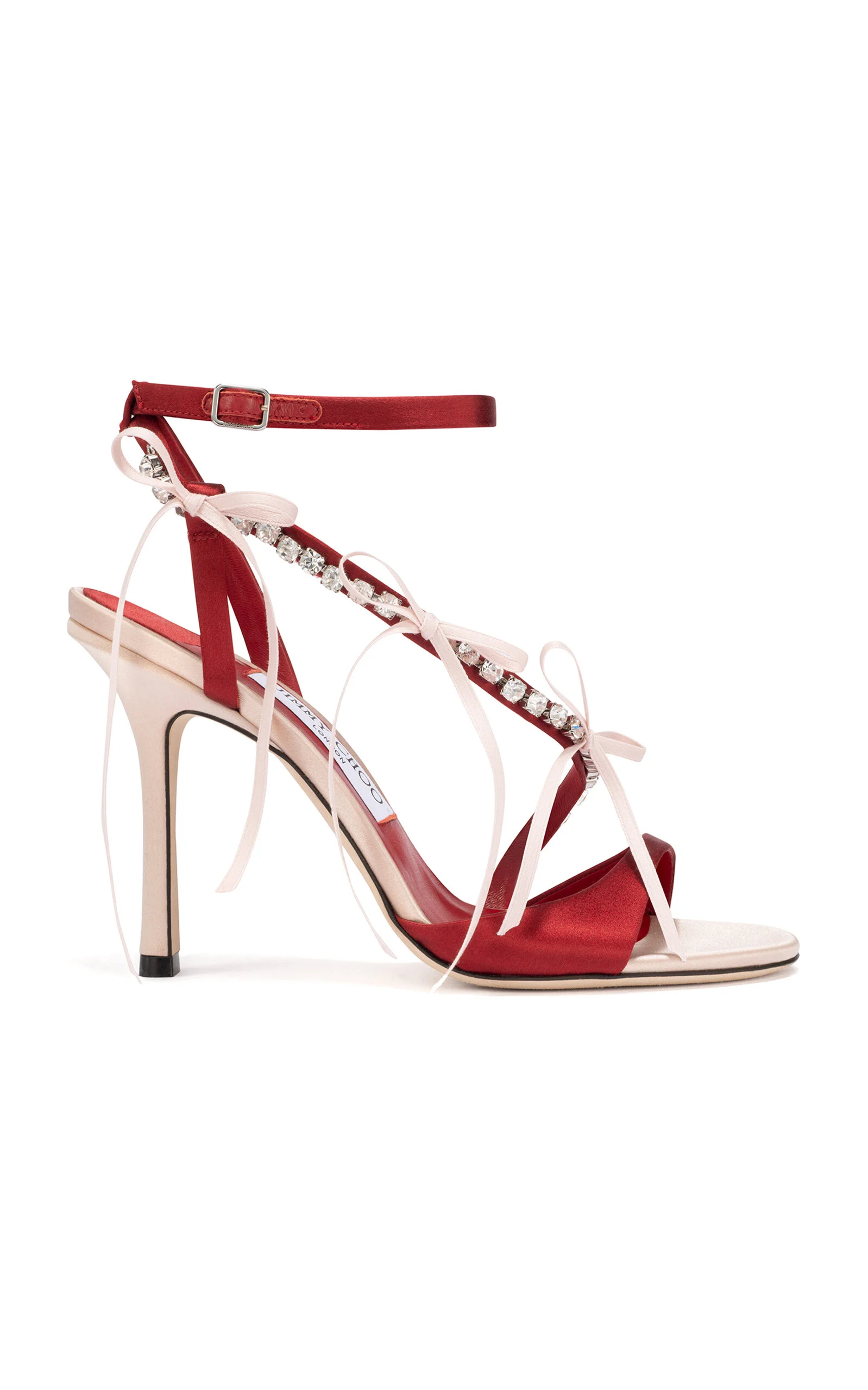 Lula Embellished Satin Sandals red - 1
