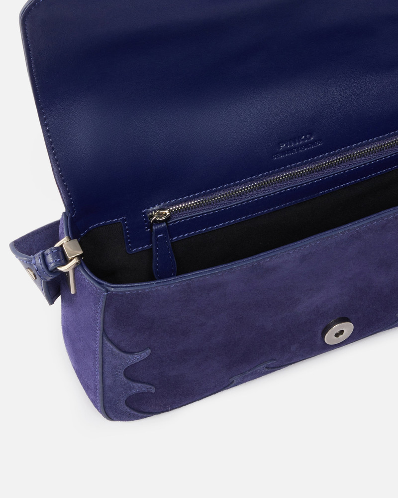 LOVE BAG ONE SLOUCHY MEDIUM SHOULDER BAG IN SUEDE WITH INLAYS 4