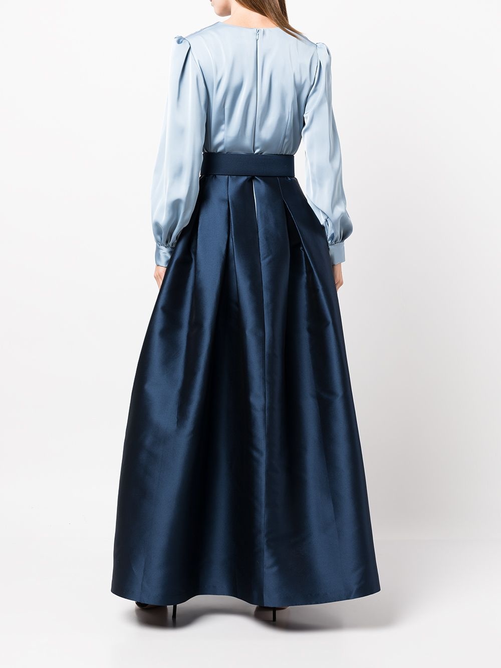 Zoe belted satin gown - 4