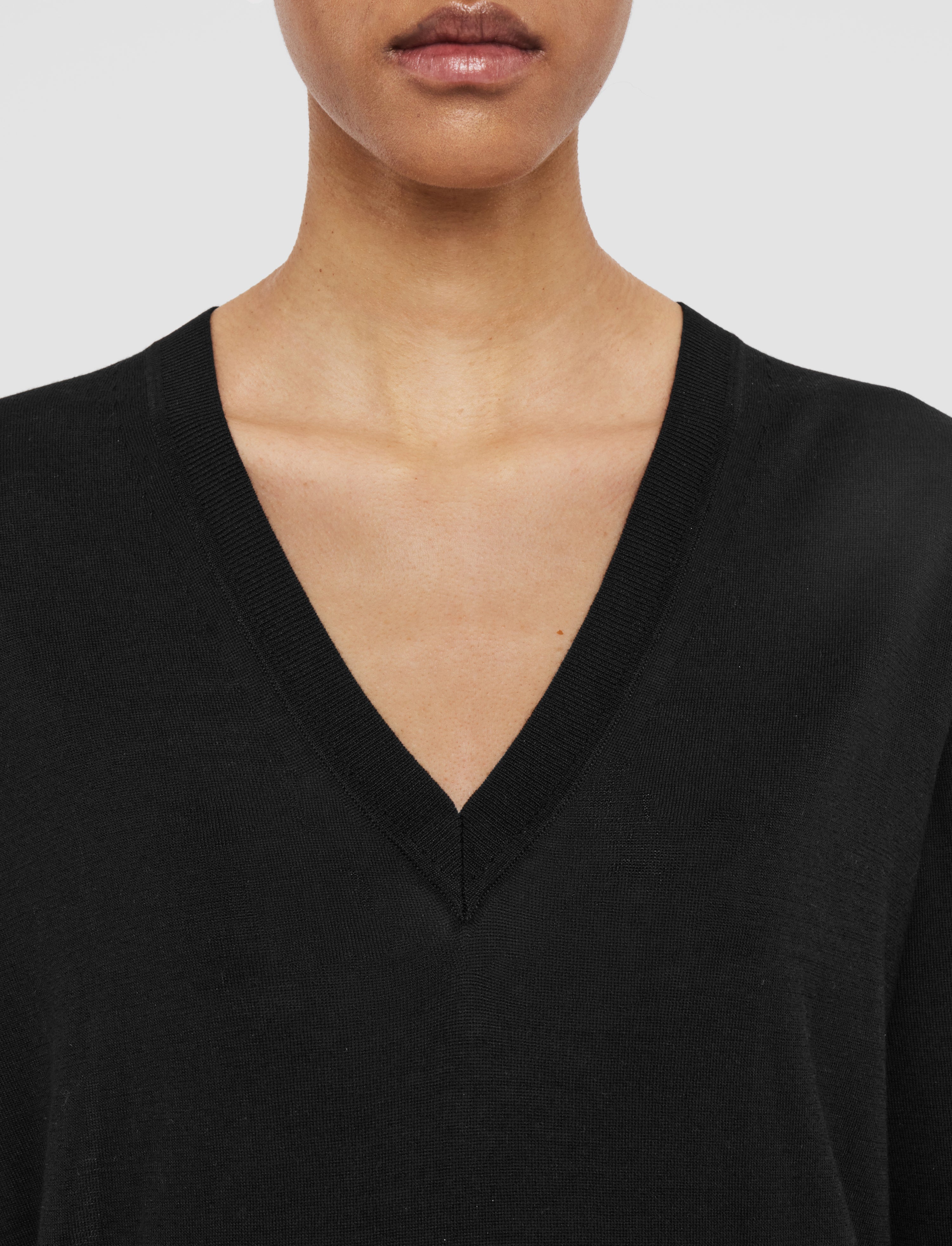 Superfine Cotton Silk V Neck Jumper - 5