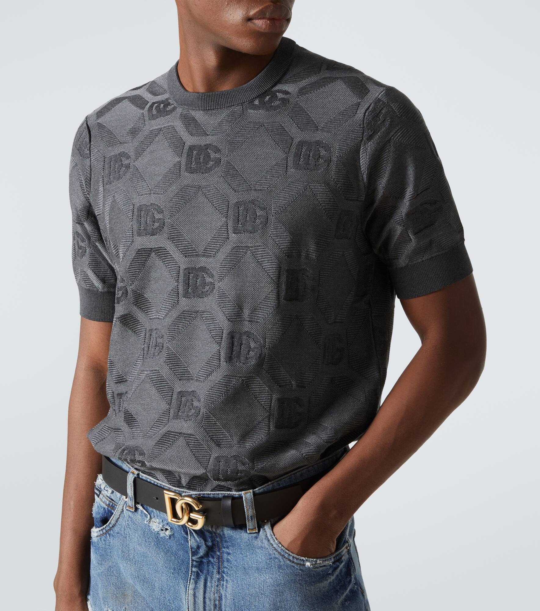 DG jacquard silk top - 5