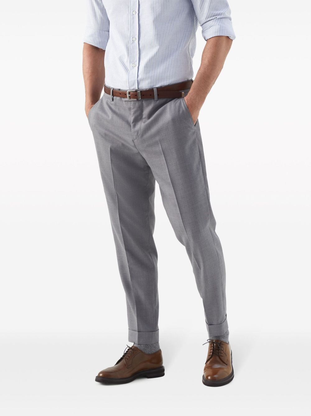 tapered-leg tailored trousers - 3