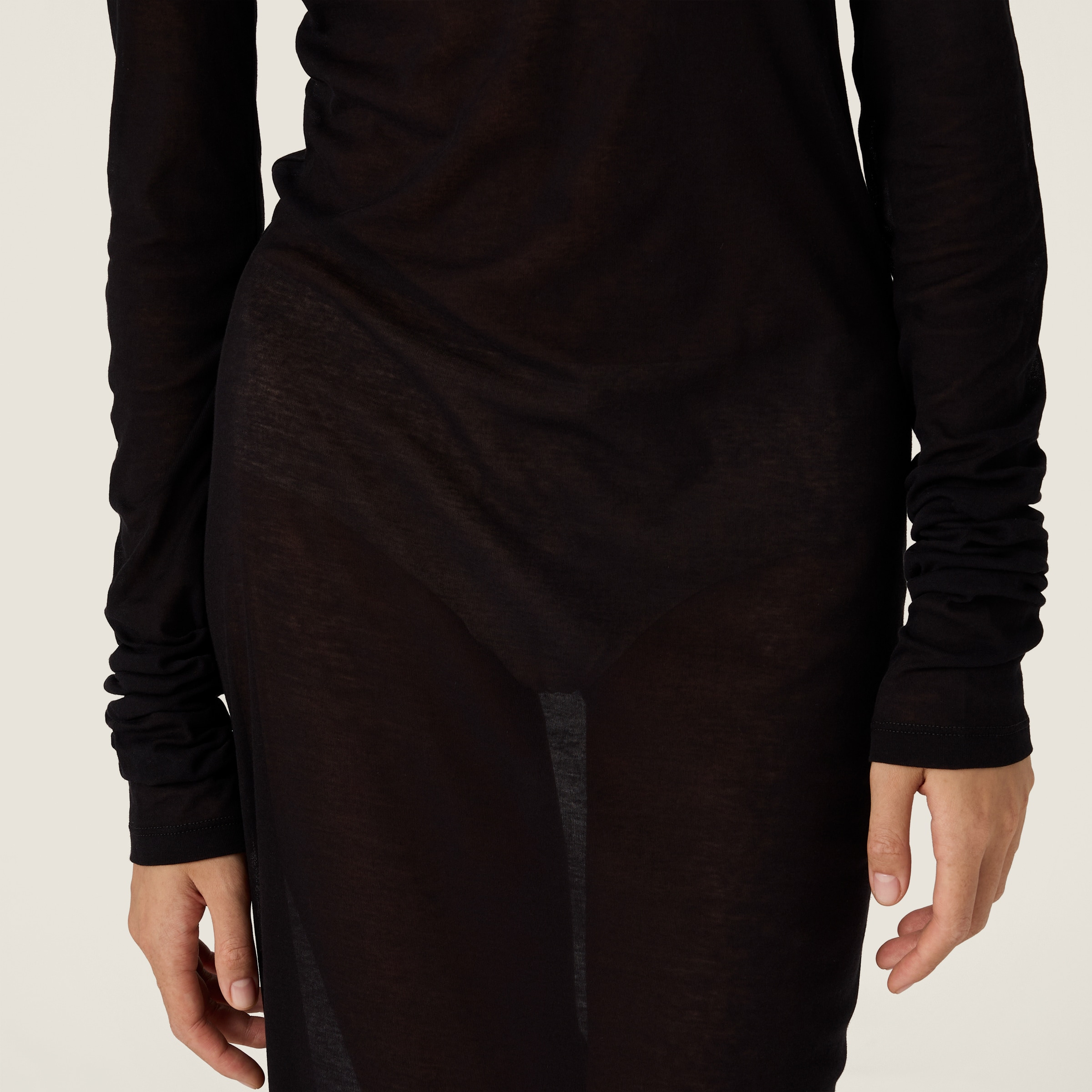 Long ribbed knit jersey dress - 4