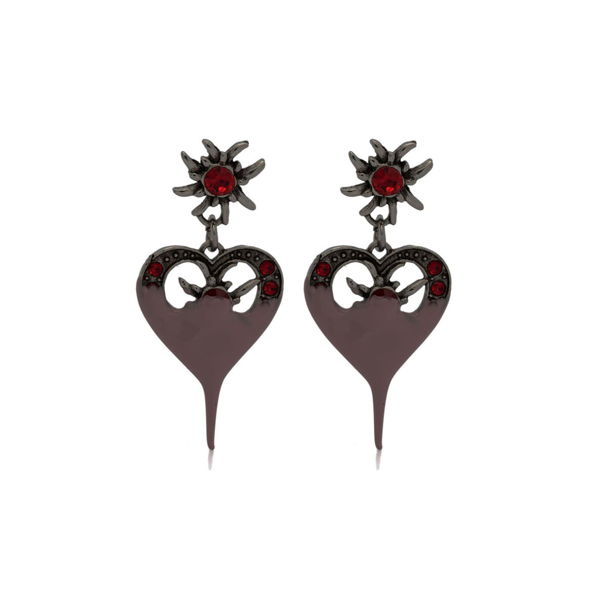 DIPPED HEART EARRING (PURPLE) - 1