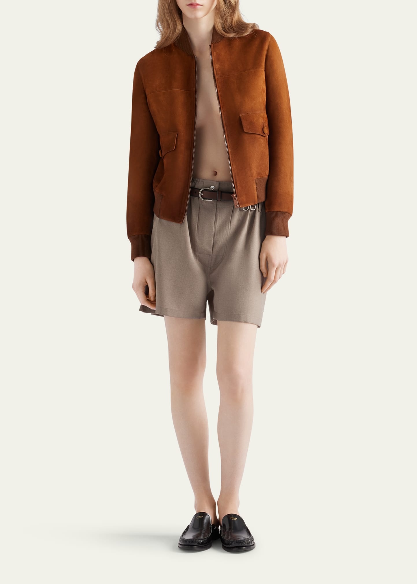 Suede Ribbed-Trim Jacket - 2