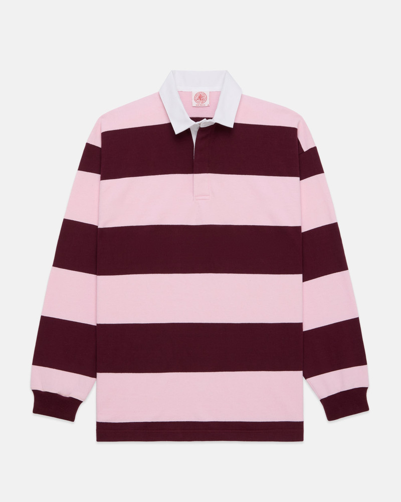 MADE-IN-USA PINK GUARD STRIPE COTTON RUGBY 1