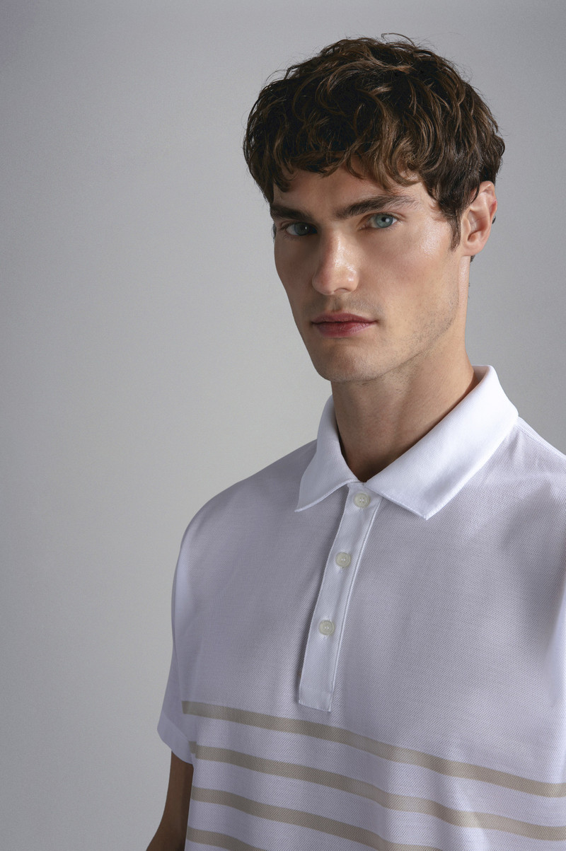COTTON PIQUÉ POLO SHIRT WITH STRIPED PATTERN 4