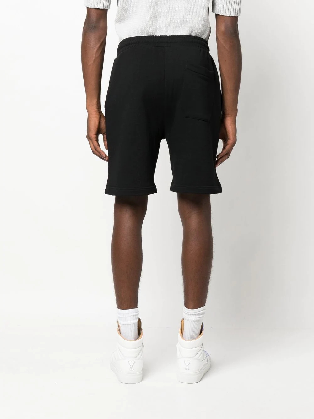 logo-print slip-on track shorts - 4