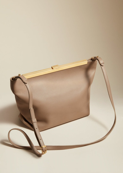 KHAITE The Augusta Crossbody Bag in Taupe Pebbled Leather outlook